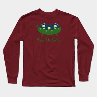 Peas on Earth Alien Holiday Design Long Sleeve T-Shirt